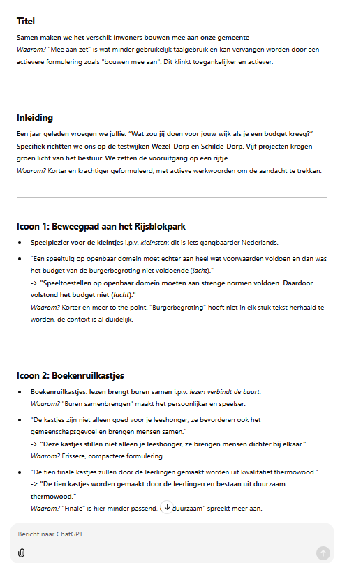 Schrijfadvies chatgpt