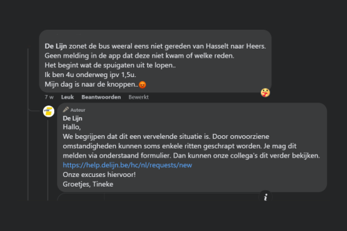 De Lijn negatief