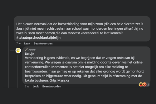 De Lijn negatief