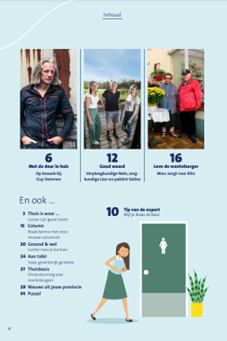 Een voorbeeld van een inhoudstafel van het Wit-Gele Kruis